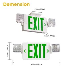 4Pcs-Pack LED EXIT Sign Light Combo with 3hrs Emergency back up