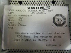 VWR 10153-838 Analog Vortex Mixer – Missing Top Rubber Attachment