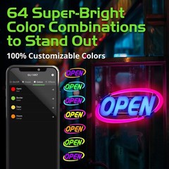 Led Open Sign for Business – Stand Out with 64 Super-Bright Color Combos to Matc