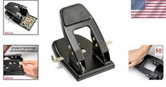 Sleek Black Heavy Duty 2-Hole Punch – Ergonomic, Compact, 5-Sheet Capacity