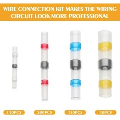 500x Heat Shrink Waterproof Solder Seal Sleeve Wire Butt Connectors Terminal Kit