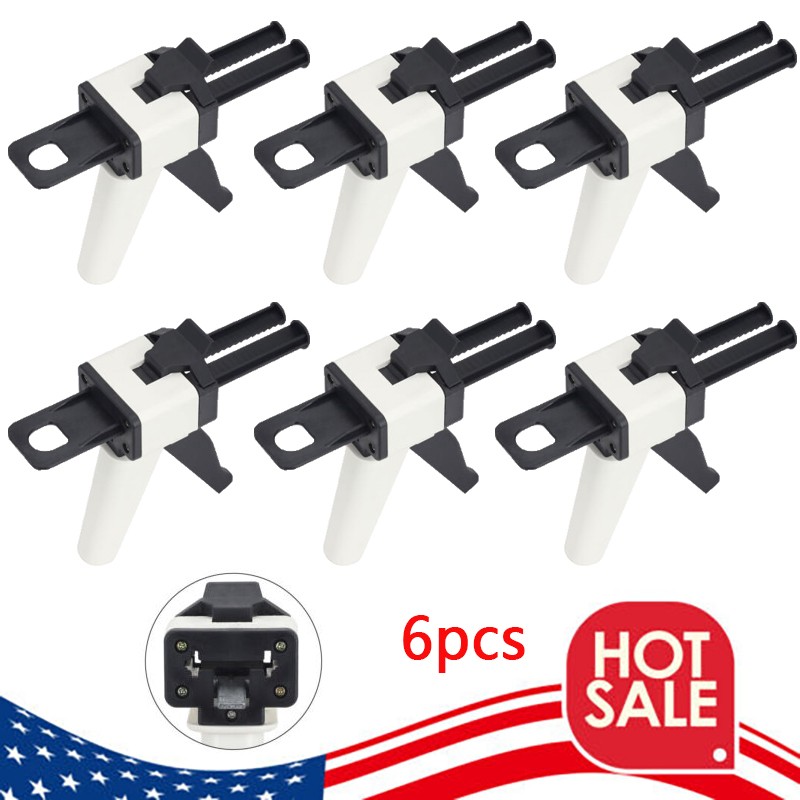 6pcs Dental Impression Mixing Gun Cartridge Dispenser for PVS Material 1:1/2:1