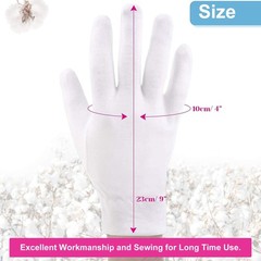 6 Pairs Moisturizing Gloves Over Night Bedtime White Cotton | Cosmetic Inspec…