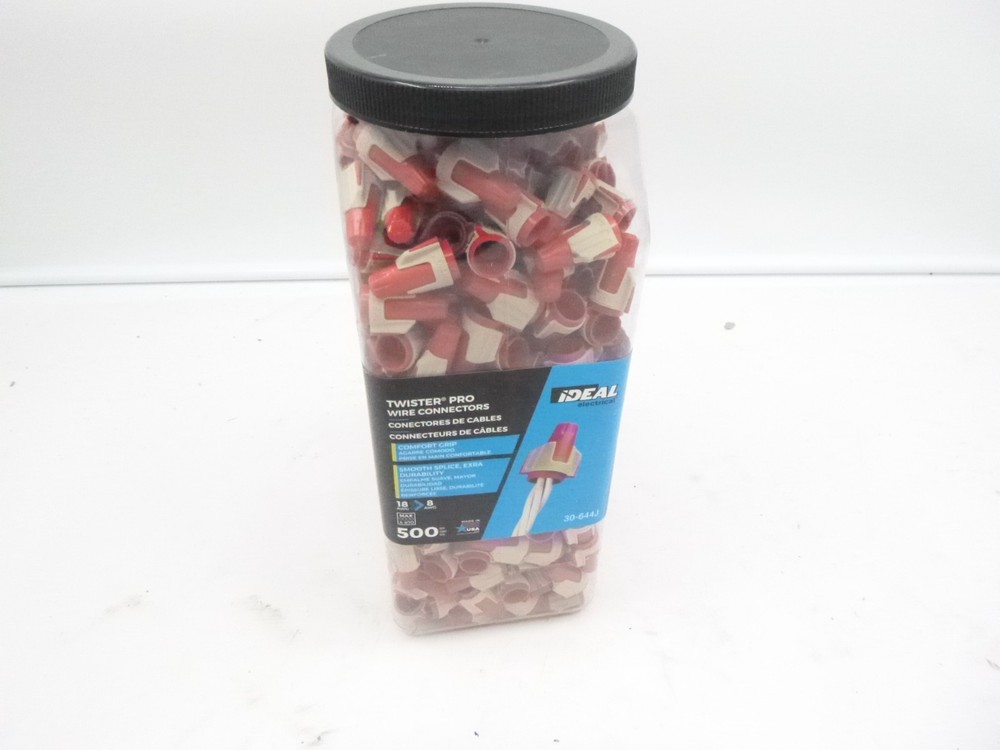 500 Pack Ideal Twister Pro SureGrip Comfort Wire Connectors 30-644J Red Tan