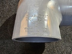 Charlotte 806-100 10″ Schedule 80 PVC Molded Elbow – Slip x slip, Gray