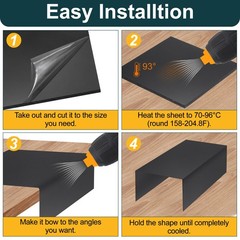 4 Pack ABS Plastic Sheet 0.02″ Thick 12″x12″ Flexible Hard Plastic Sheet Black