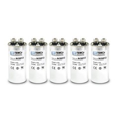 5 Pack TEMCo 35 uF Run Capacitor CBB65, 35 MFD, 370V, Round, 50/60Hz | for HV…