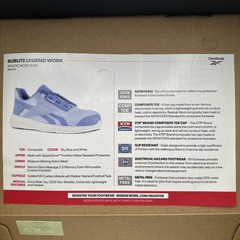 Reebok Work Safety Toe Shoe Women Blue Sublite Cushion Work Composite Toe 7.5W