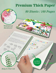 A5 Hardcover Spiral Notebook, 5.7X8.5 Inches Lined Journal 160 Pages Butterfly S