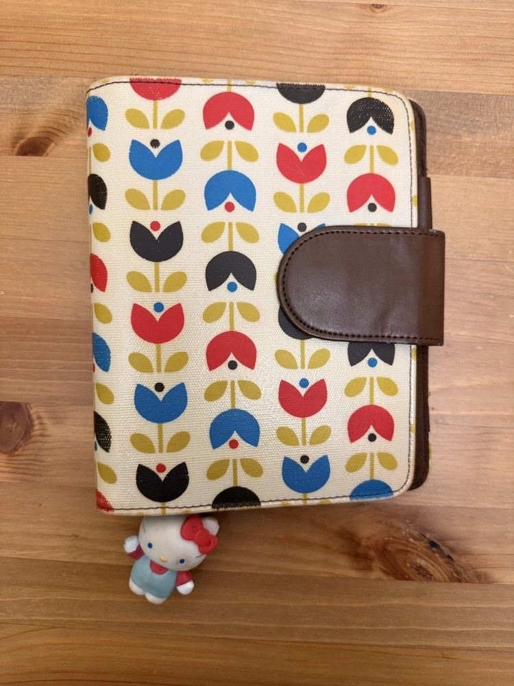 Vintage Tulip Flower Franklin Covey 365 Ring Planner Filofax Dupe Organizer