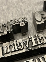 Letterpress Printing Block Mixed Lot Letters, Numbers, Symbols, BB & S Chicago