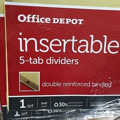 Lot of 11 Sets Office Depot Insertable 5-Tab Dividers, 55 Total Item 315-465 NEW