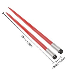 VEVOR 2Pcs Hay Bale Spear 49″ 4500 lbs Capacity Spike Fork for Tractors Loaders