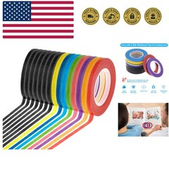 15 Rolls Thin 1/8 Inch 3mm Whiteboard Tape, Low-Tack Paper Pinstripe Art Grid…