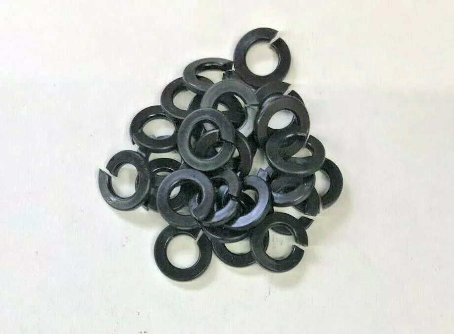 (100) 1/4” & 6mm Lock Washers Black Oxide .250 Med Split BLACK 1/4 14 M6 6mm