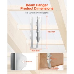 50 Pcs Face-Mount Joist Hanger Inner Size 1.6 x 1.5 x 7.8 in / 40x38x199 mm
