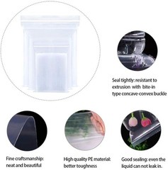 300pcs Small Plastic Jewelry Bags, 3 Sizes Clear Zipper Baggies for Beads Pill