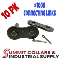 100H Connecting Master Link for Heavy Duty Roller Chain Single Strand (Qty 10)