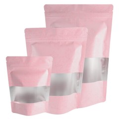 Pink/Silver Leaf Bottom Gusset Aluminum QuickQlick™ Pouch for Bath Salt Products