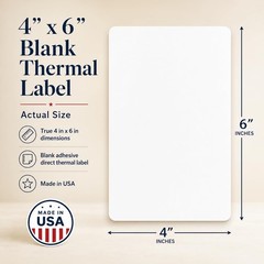 PACKZON 4×6 Direct Thermal Shipping Labels – 500 Fanfold 1 Stack, White