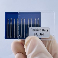 10Pc Dental Tungsten Carbide Inverted Cone FG-35/36/37 Burr High Speed Handpiece