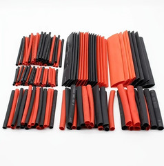 127pcs Heat Shrink Tubing Kit 2:1 Ratio Red & Black Wire Sleeve Wrap Set – NEW