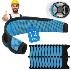 12 Pcs Hard Hat Sweatbands | Washable 3-Layer Liner for Safety Helmets, Cooling