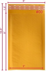 Polycyberusa® 500 #00 5 X 9 Kraft Bubble Mailers Padded Envelopes