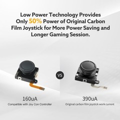 BRONAL TMR Hall Effect Joystick Compatible with Joycon [No Black NS40 Single
