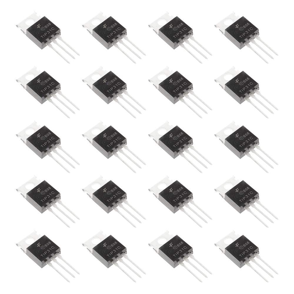 20pcs TIP31C TIP31 NPN Silicon Power Transistor,3 A 100 V TO220,3-Pin