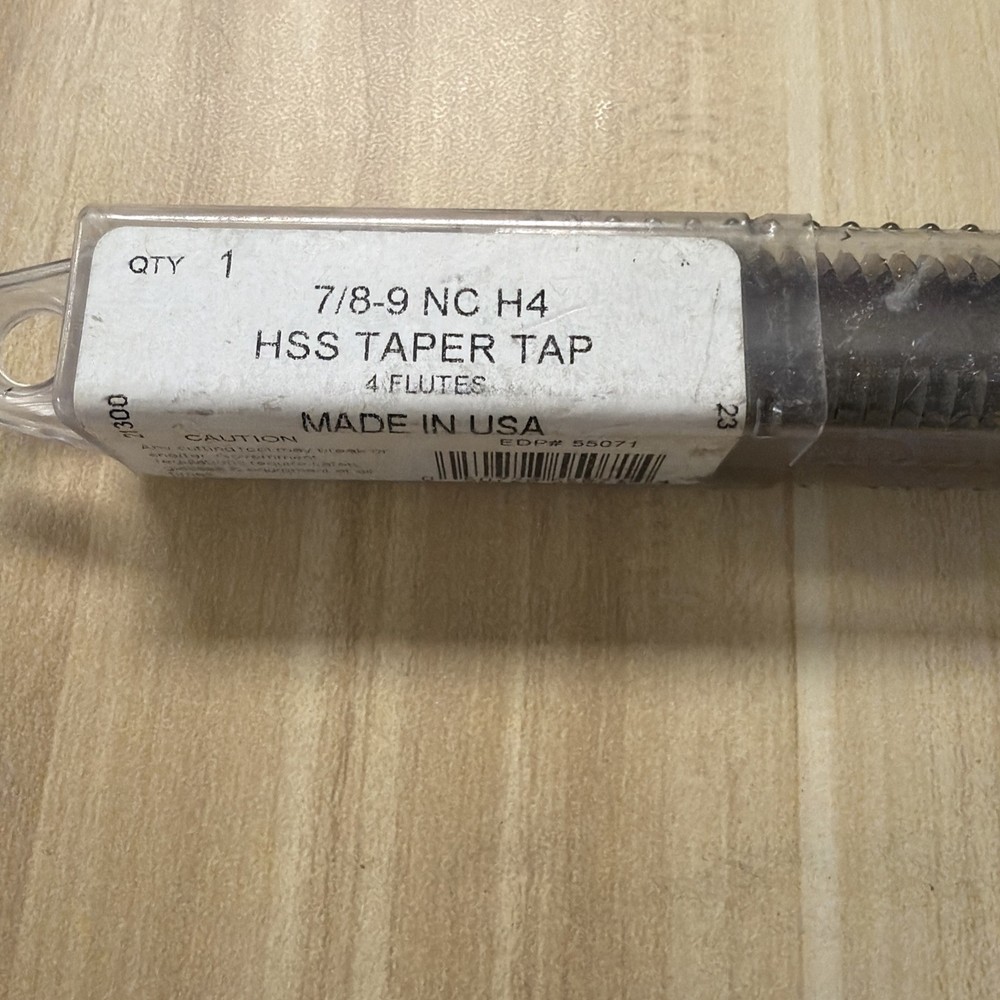 7/8″-9 NC 4 Flute HSS Straight Flute Hand Tap Taper H4