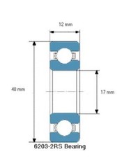 SKF 6203 2RS C3 DEEP GROOVE BALL BEARING, RUBBER SEALED 17x40x12 mm NEW