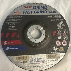 United Abrasives-SAIT 20076 A24R Fast Grinding Wheel 6″ x 1/4″ x 7/8″ Lot Of 5