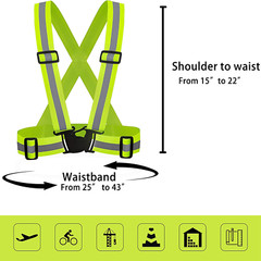 5 Pockets Safety Vest Reflective Belt Straps W/ High Visibility Stripes Security