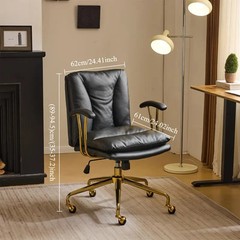 LEADZM Rolling Computer Chair for Home Office, Thick Padded Comfy Desk Armchair
