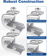 100 Pcs Beam Clamp, 1/4″ X 20 Beam Clamps Steel Small C Clamps with Screws for T
