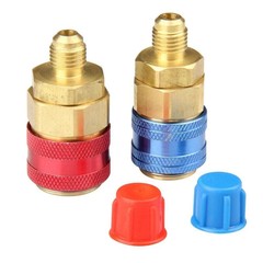 A/C R134a Quick Coupler Adapter Car High & Low Side HVAC SAE Male Flare Fitting