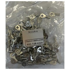(100) Non-Insulated 22-18 Gauge #6 Ring Terminal Uninsulated Wire Connector USA