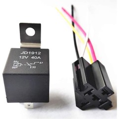 5 Pack 12V 30/40 Amp 4-Pin SPST Automotive Relay with Wires & Harness Socket Set