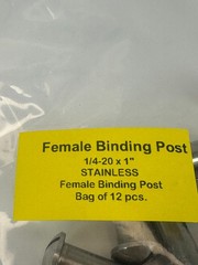 1/4-20 x 1″ Stainless Female Binding Post (Lot of 12) NEW Fast Ship