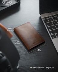 Leather Business Card Holder Slim Compact Bifold Wallet for Men Women