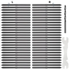 100 Kuahome 3/16″ Black Swage Lag Screws Left & Right Cable Railing Hardware Kit