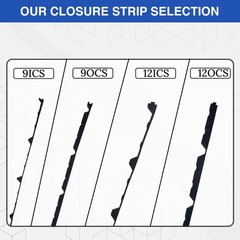 Duco USA-Made Classic Rib Foam Closure Strips 3ft Long, 9″ Outer, Black