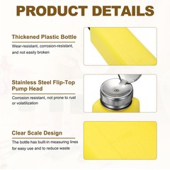 3Pcs 500ml/16.9oz Solvent Alcohol Dispenser for Acetone Cleanser Yellow