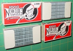 2 Neva-Clog A.1000 Boxes Of Staples for Neva-Clog S-100 Stapler (2000ct) NOS USA