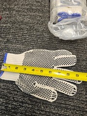 (12 Pairs) Grainger 783W25A Knit Gloves, XL,Dotted, PVC, Palm,Cotton,Full Finger