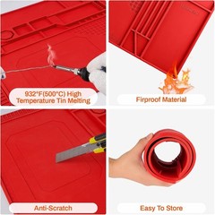 Large Silicone Soldering Mat BGA Gun Heat Resistant for Solder Station Magnetic