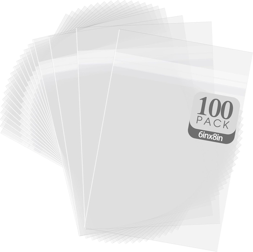 Golden State Art, Pack of 100, Acid-Free Crystal Clear Sleeves 6×8,