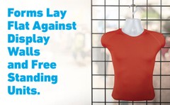 Molded Man’s Shirt Torso Form Fits S – L Hanging Male Mannequin White