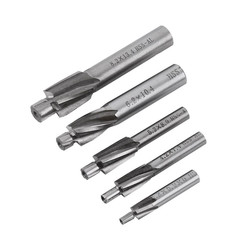 5Pcs Counterbore Drill Bits Set, 4 Flutes Straight End Mill Cutter HSS Countersi